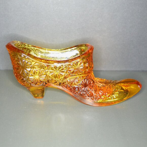 Fenton Glass Shoe Orange Color Home Decor Accents - Picture 4 of 6